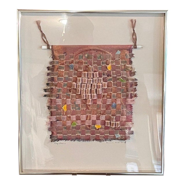 Frances Shifflette Hicks 1988 Woven Painting Capistrano 3d Shadowbox Art For Sale