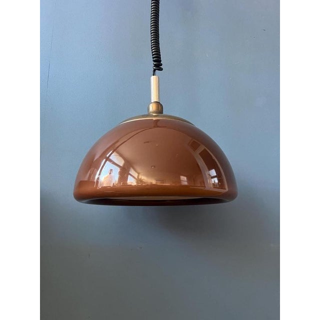 Vintage Brown and Orange Acrylic Glass Pendant Lamp from Cosack Leuchten For Sale - Image 10 of 13