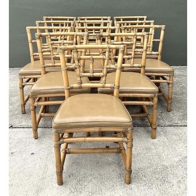 McGuire Vintage McGuire Rattan Dining Chairs - Set of 12 For Sale - Image 4 of 12