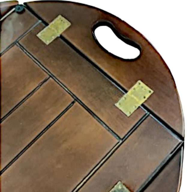 Mid-Century Modern 1980s Bombay Co Campaign Style Butler’s Tray Rolling Tea/Bar Cart For Sale - Image 3 of 10