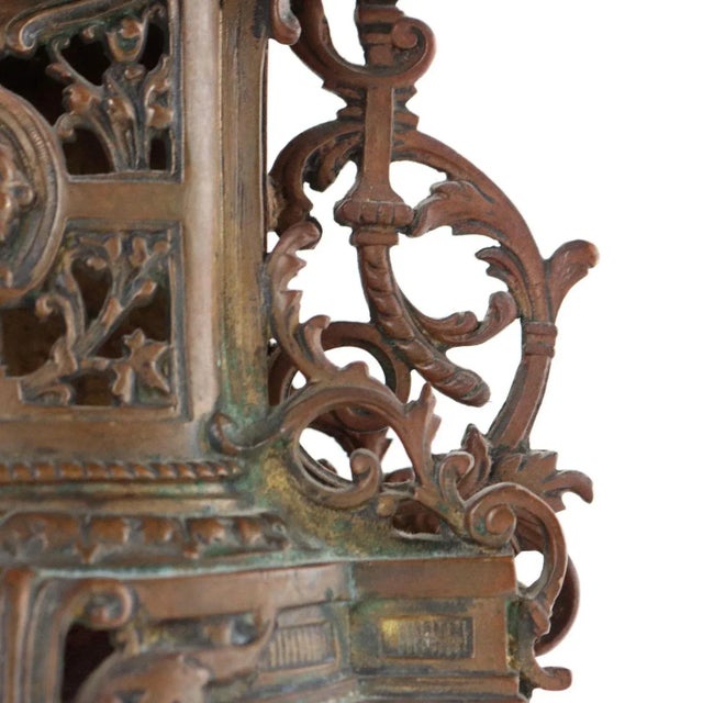 Metal Bronze Mantel Clock, France, 1900s For Sale - Image 7 of 12