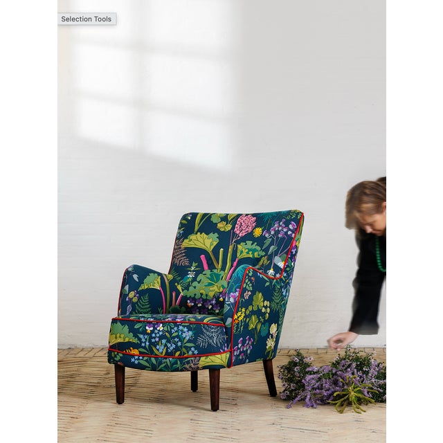 Vintage Lounge Chair in Print by Gocken Jobs, 1950s For Sale - Image 4 of 5