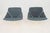 Pair of Markus Jehs and Jurgen Laub for Fritz Hansen "Space" Lounge Chairs, blue upholstered molded white plastic seats on...