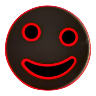 Exhibited Beverly Bev Fishman Smiley Face Resin Wall Sculpture With Phosphorescent Pigment, Signed, 2010, David Richard Gallery For Sale