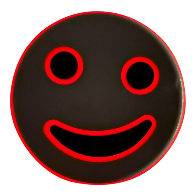 Exhibited Beverly Bev Fishman Smiley Face Resin Wall Sculpture With Phosphorescent Pigment, Signed, 2010, David Richard Gallery For Sale