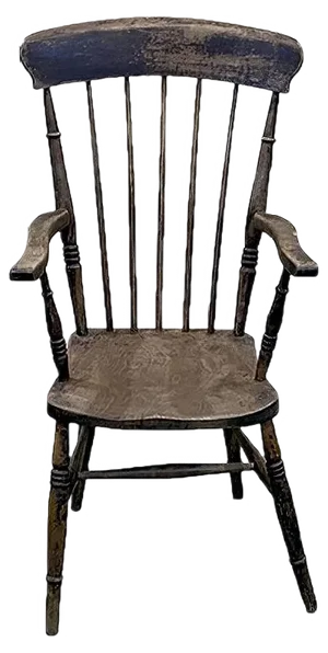 Antique English Elm Armchair, Late 19th Century