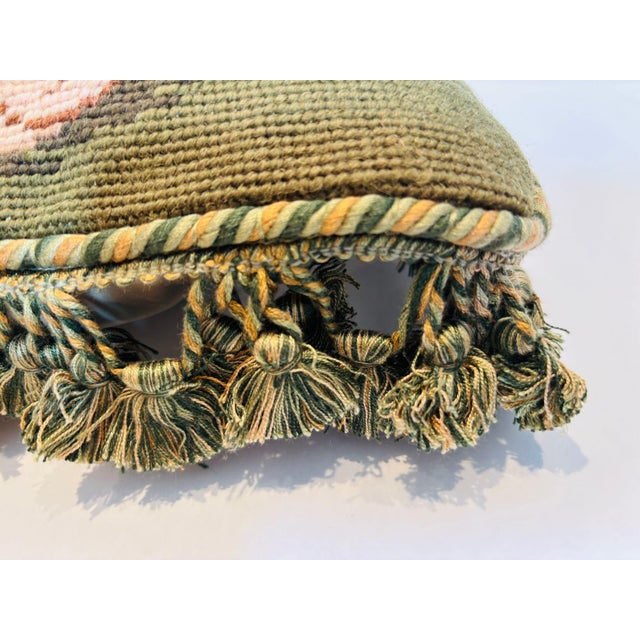 Vintage Throw Decorative Needlepoint Chihuahua Dogs Design Pillow For Sale - Image 10 of 11