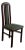 High Back Wooden Dining Chair With Green Fabric Upholstery Vintage Mid-Century Modern For Sale