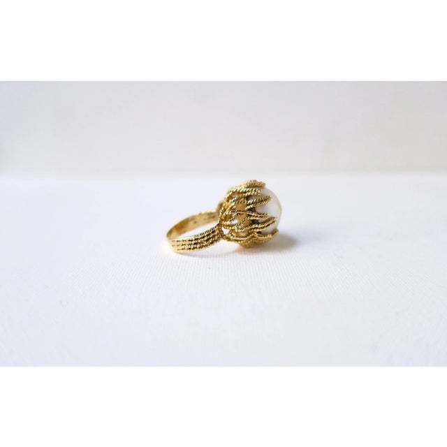 Pearl Gold Cocktail Ring, Circa Mid-20th Century For Sale - Image 11 of 12