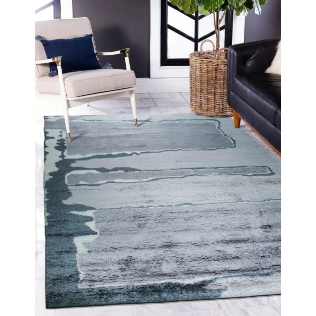 9x12 Maya Classic Purple Abstract Modern Hand Knotted Wool Carpet Rug For Sale - Image 4 of 8