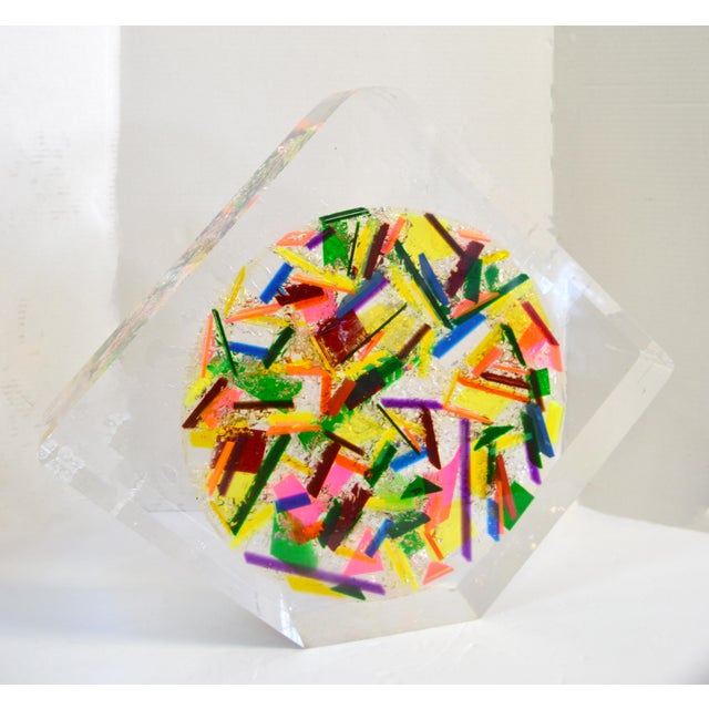 1980s Vasarely Style Monumental Geometric Op Art Lucite Sculpture For Sale In Miami - Image 6 of 10