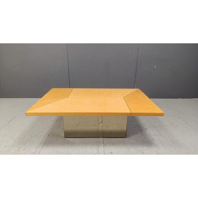 Ash wood coffee table designed by paul michel. This luxurious coffee table is cleverly designed and slides open to reveal...