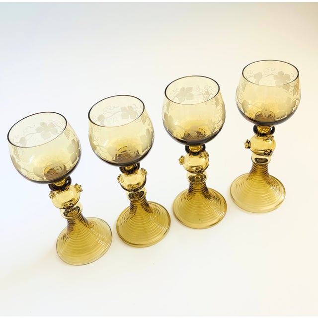 Art Deco German Roemer Coupe Glasses - Set of 4 For Sale - Image 3 of 9