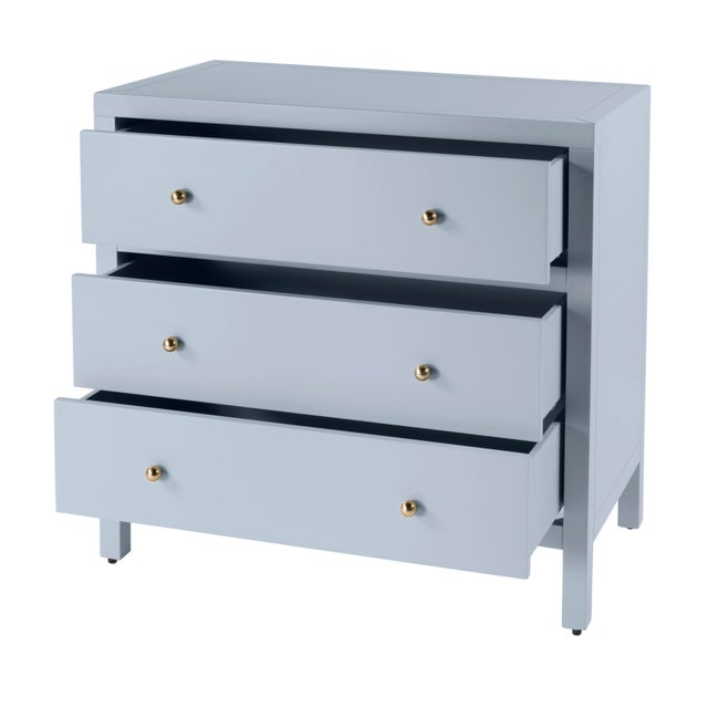 Spritely Home Accent Furniture Nora 34 in. W Wood 3 Drawer Chest, Light Blue For Sale - Image 4 of 9