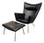 Hans Wegner for Carl Hansen & Son Thor Black Leather Ch445 Lounge Chair & Ch446 Footrest Set For Sale
