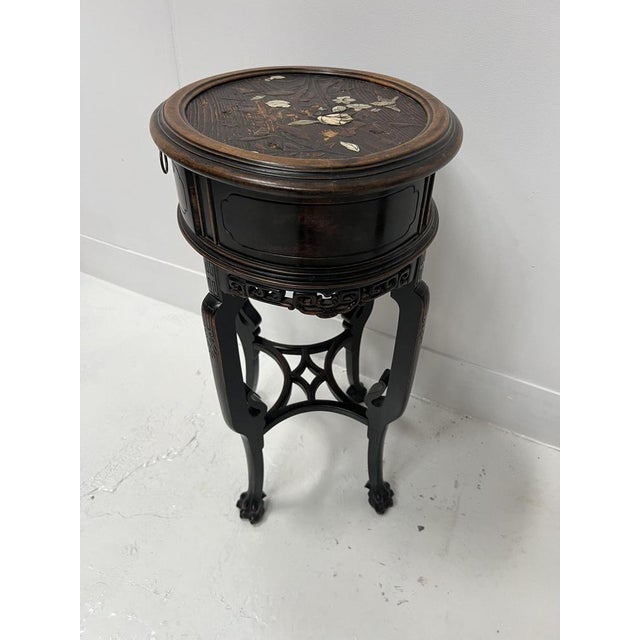 Asian-Style Side Table in Natural Wood, 20th Century For Sale - Image 10 of 13