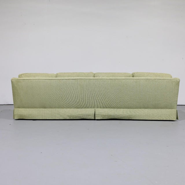 Vintage Oversized Mid-Century Green Upholstered Sofa | Circa 1970s For Sale - Image 14 of 17