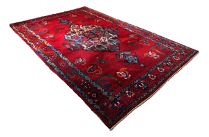 Vintage Hand-Knotted Bakhtiar Rug