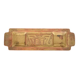 Tiffany Studios New York Chinese Pattern Bronze Pen Tray For Sale