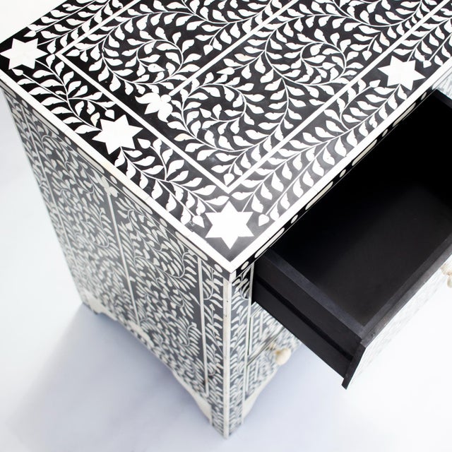 Arts & Crafts Arabesque Inlay Seven Drawer Dresser by House of Jaipur For Sale - Image 3 of 6