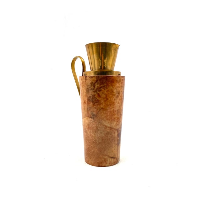 Mid-Century Parchment Barware Thermos by Aldo Tura for Macabo, Italy, 1960s For Sale - Image 4 of 14