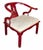James Mont Modern James Mont Style Red Lacquer Chinese Horseshoe Chair For Sale - Image 4 of 5
