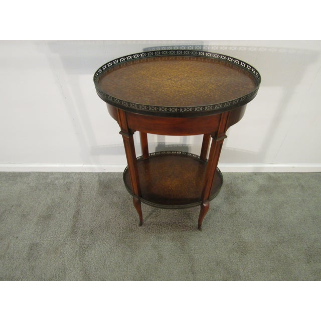 Wood Theodore Alexander Mahogany and Leather Top Accent Table For Sale - Image 7 of 8