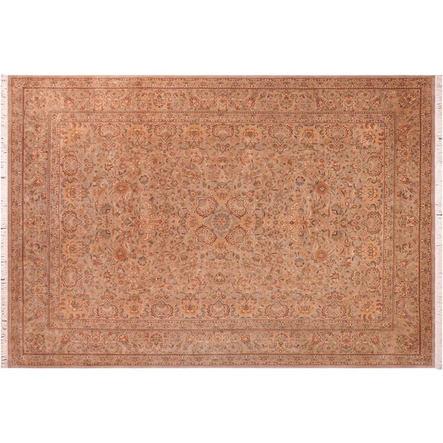 Gray Shabby Chic Floral 1990's Pak-Persian Gray/Gray Wool Rug - 9'1'' X 12'3'' For Sale - Image 8 of 9