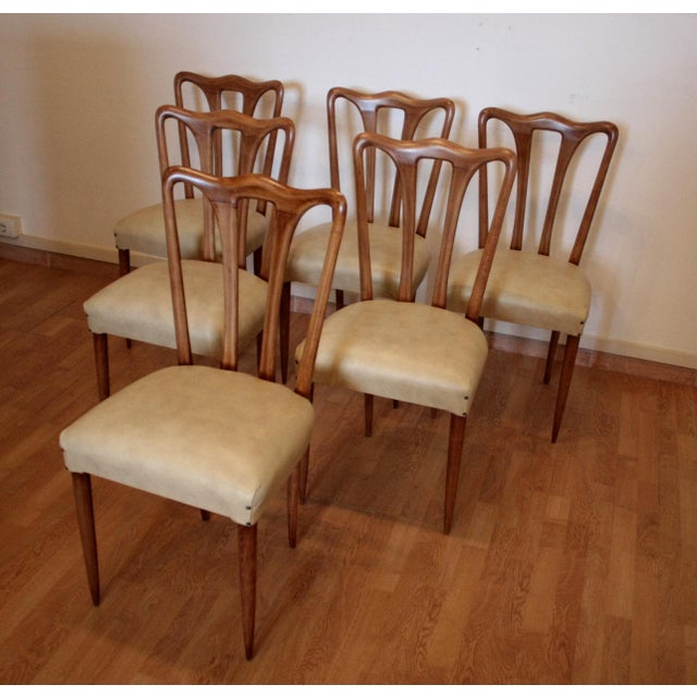 Mid-Century Modern Italian Chairs in White Faux Leather, 1960s, Set of 6 For Sale - Image 6 of 16