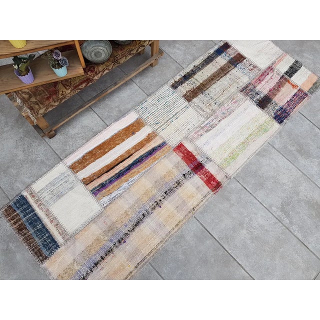 Natural Oushak Vintage Kilim For Sale - Image 6 of 10