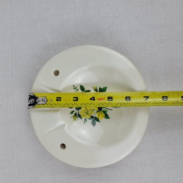 Vintage Texas Yellow Rose Ceramic Ashtray Souvenir Tobacciana For Sale - Image 4 of 5