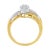 Contemporary 10K Yellow and White Gold 1/2 Cttw Diamond Marquise Shaped Cluster Split Shank Ring (H-I Color, SI2-I1 Clarity) - Size 6 For Sale - Image 3 of 6