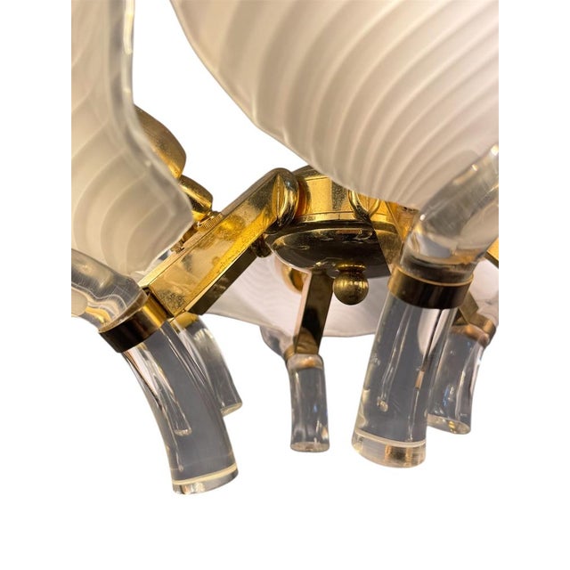 Hollywood Regency Murano Calla Flower Chandelier from Franco Luce, Italy, 1970s For Sale - Image 9 of 13