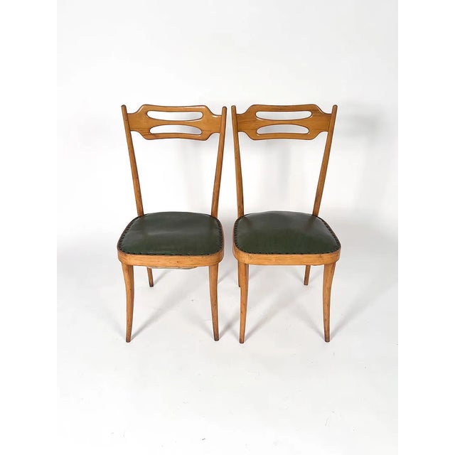 1950s Italian Dining Chairs With Sculptural Backs in the Style of Pirelli Sapsa - Set of 5 For Sale - Image 10 of 15
