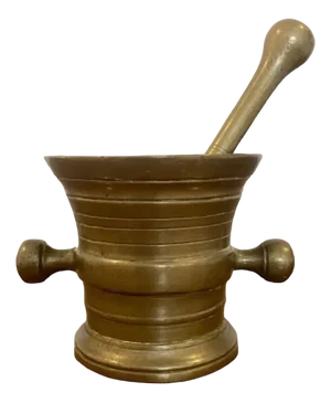 Bronze Pestle and Mortar, 1800s, Set of 2