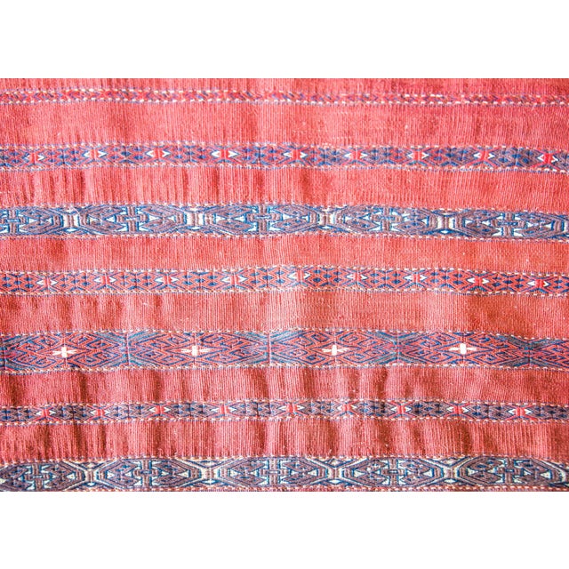 Red Early 20th Century Persian Turkman Rug For Sale - Image 8 of 12