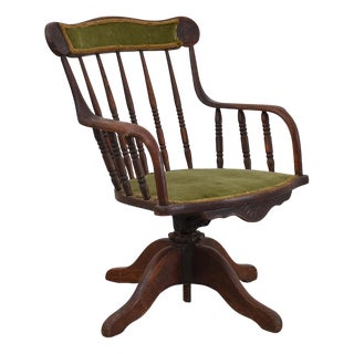 Edwardian Bentwood Swivel Desk Chair For Sale