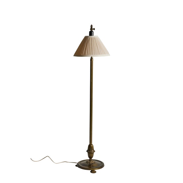 Scandinavian Art Deco Brass Floor Lamp, 1930s For Sale - Image 3 of 9