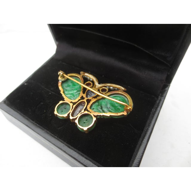 1940s Chinese Butterfly Pin 20kt Vintage 40s For Sale - Image 5 of 7
