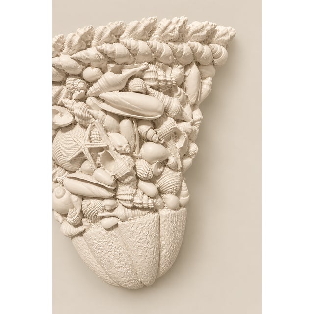 Vintage Coastal Coral and Seashell Wall Bracket Sconce C 1970's For Sale - Image 4 of 6
