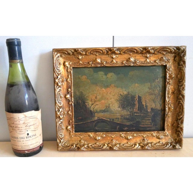 River Landscape, Oil Painting, 1800s For Sale - Image 11 of 12