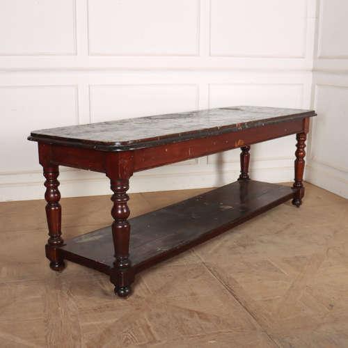 Interesting 19th century mahogany drapers table with an old painted top. Previously used in an art studio. 1860. This...