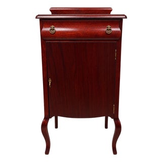 Antique Edwardian Mahogany Sheet Music Cabinet | Original Brass Hardware | Vintage Music Storage Cabinet For Sale