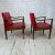 Mid 20th Century Mid Century Modern Pair of Red Vinyl Arm Chairs For Sale - Image 5 of 11
