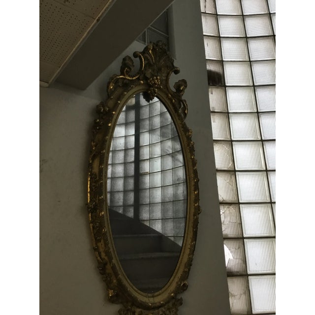 Late 19th Century Victorian Distressed Oval Mirror For Sale - Image 4 of 13
