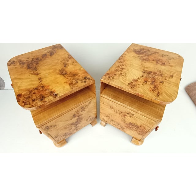 Art Deco Bedside Tables by Jindřich Halabala for Up Závody, 1940s, Set of 2 For Sale - Image 11 of 14