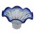 Shannon Crystal Designs of Ireland Clear With Blue Ruffled Rim Bowl Poland For Sale