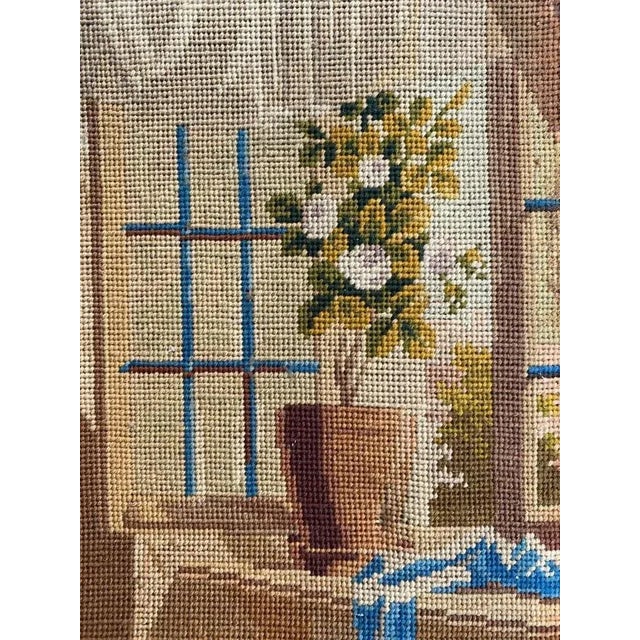 Antique French Fine Needlepoint Tapestry For Sale - Image 3 of 12