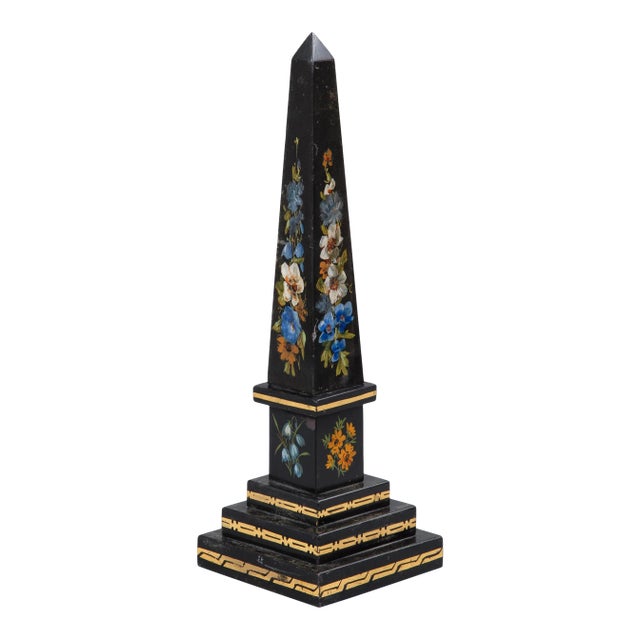 Grand Tour Painted Marble Obelisk For Sale