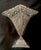Vintage Ornate Fan Vase, Art Nouveau-Style Scrollwork, a Reticulated Top Edge, and a Central Pineapple Motif. For Sale - Image 15 of 15